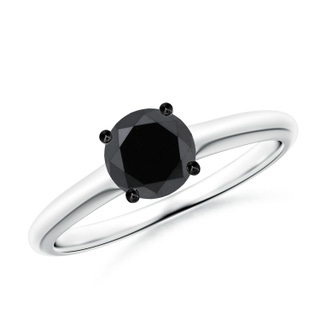 5.8mm AA Round Black Diamond Solitaire Engagement Ring in P950 Platinum