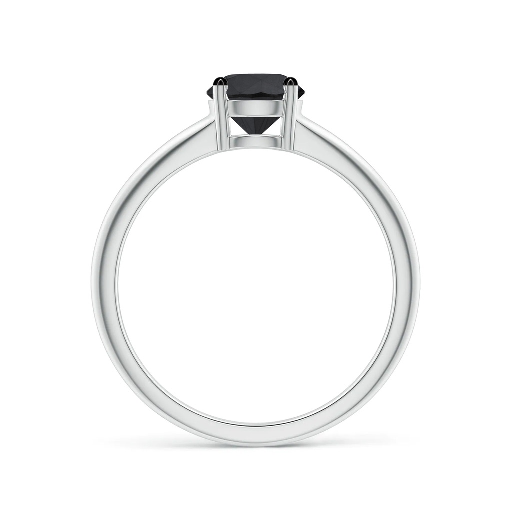 5.8mm AA Round Black Diamond Solitaire Engagement Ring in P950 Platinum Side 199
