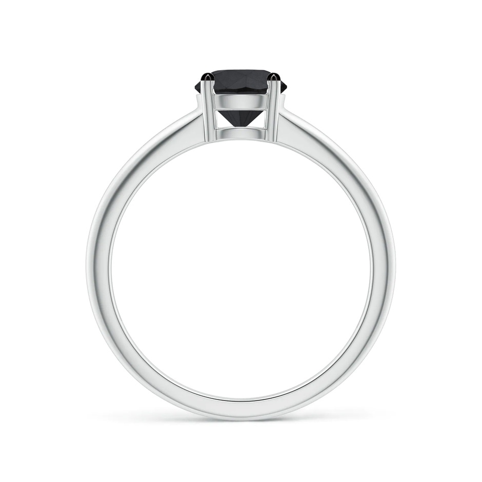 5.8mm AA Round Black Diamond Solitaire Engagement Ring in White Gold side 199