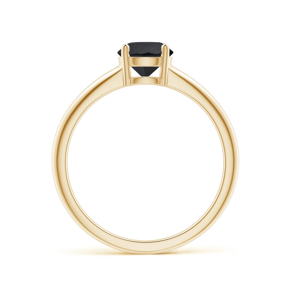 5.8mm AA Round Black Diamond Solitaire Engagement Ring in Yellow Gold side 199