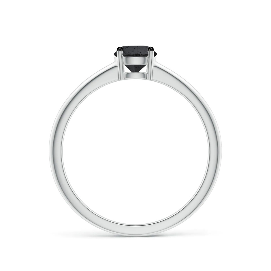 5mm A Round Black Diamond Solitaire Engagement Ring in White Gold side 199