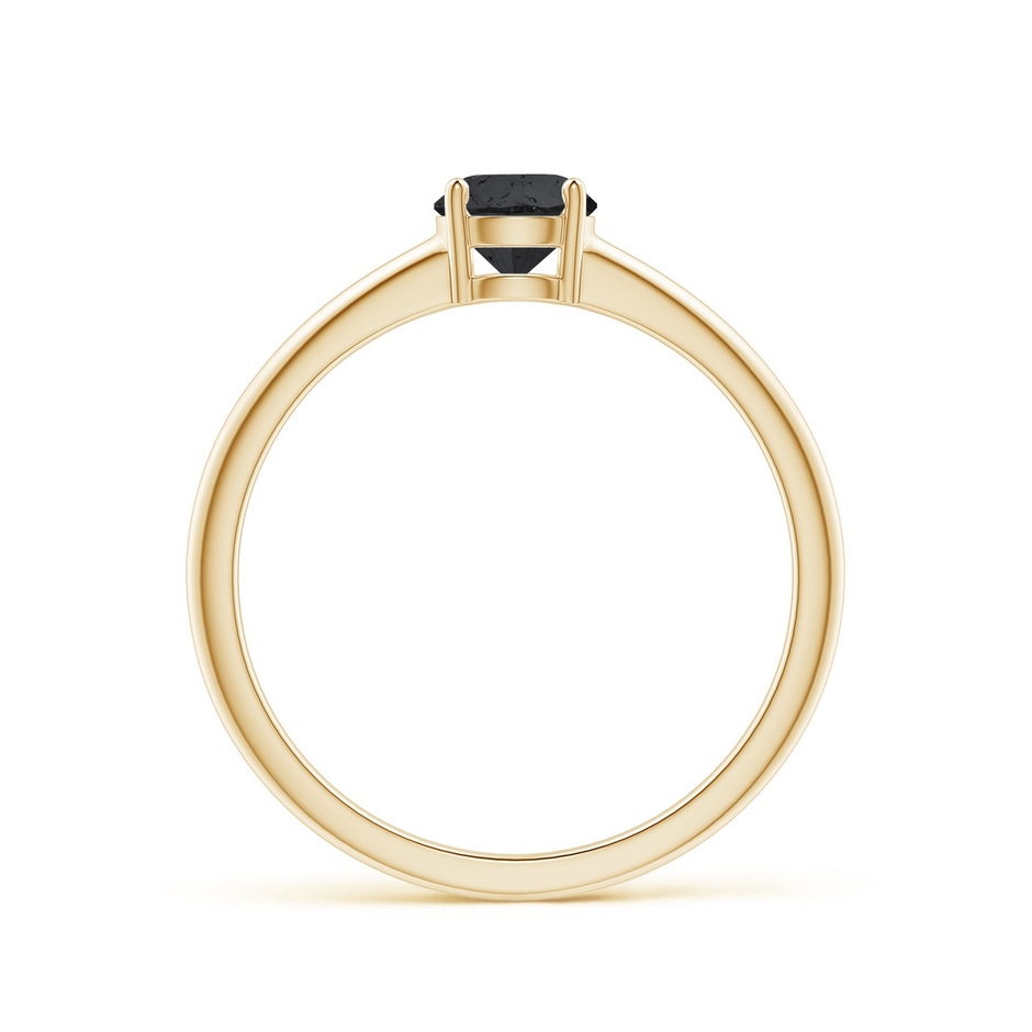 5mm A Round Black Diamond Solitaire Engagement Ring in Yellow Gold side 199