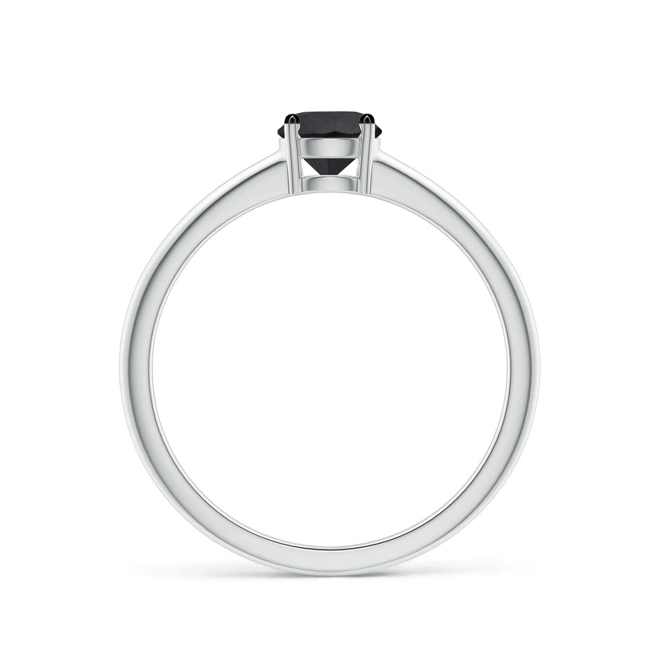 5mm AA Round Black Diamond Solitaire Engagement Ring in White Gold side 199