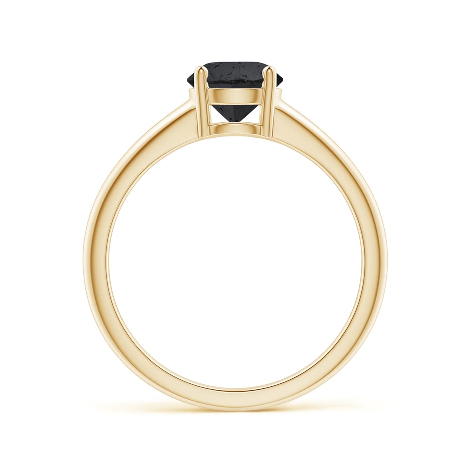 6.4mm A Round Black Diamond Solitaire Engagement Ring in 9K Yellow Gold side 199