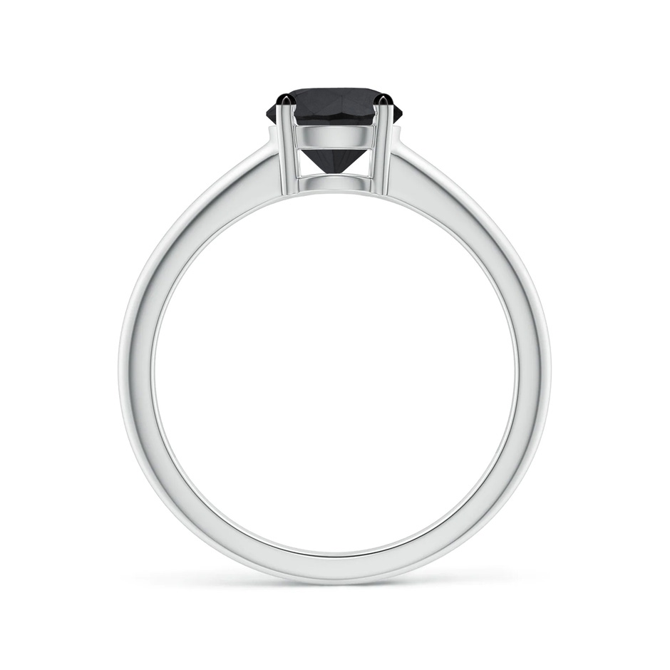 6.4mm AA Round Black Diamond Solitaire Engagement Ring in White Gold side 199