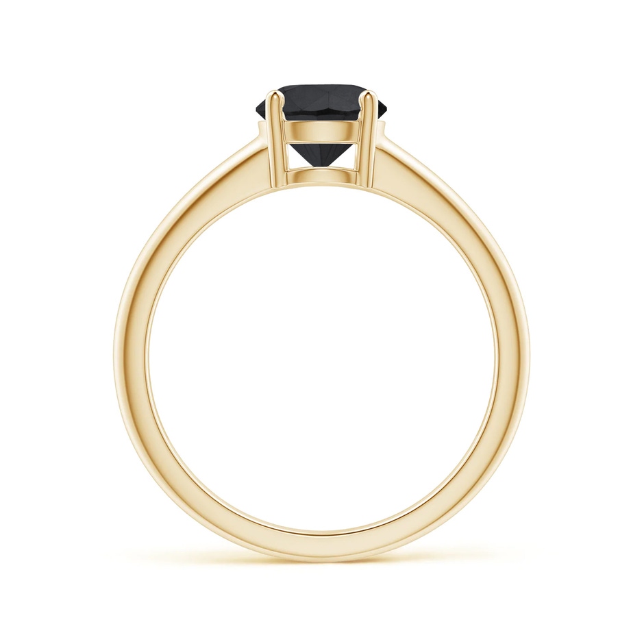 6.4mm AA Round Black Diamond Solitaire Engagement Ring in Yellow Gold side 199
