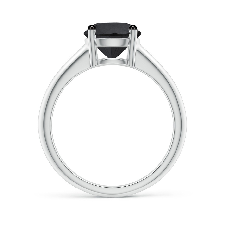 8mm AA Round Black Diamond Solitaire Engagement Ring in White Gold side 199