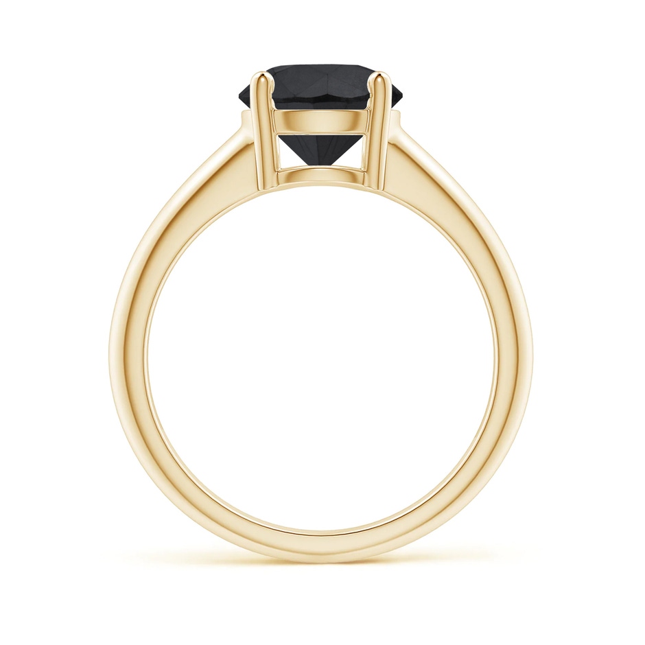 8mm AA Round Black Diamond Solitaire Engagement Ring in Yellow Gold side 199