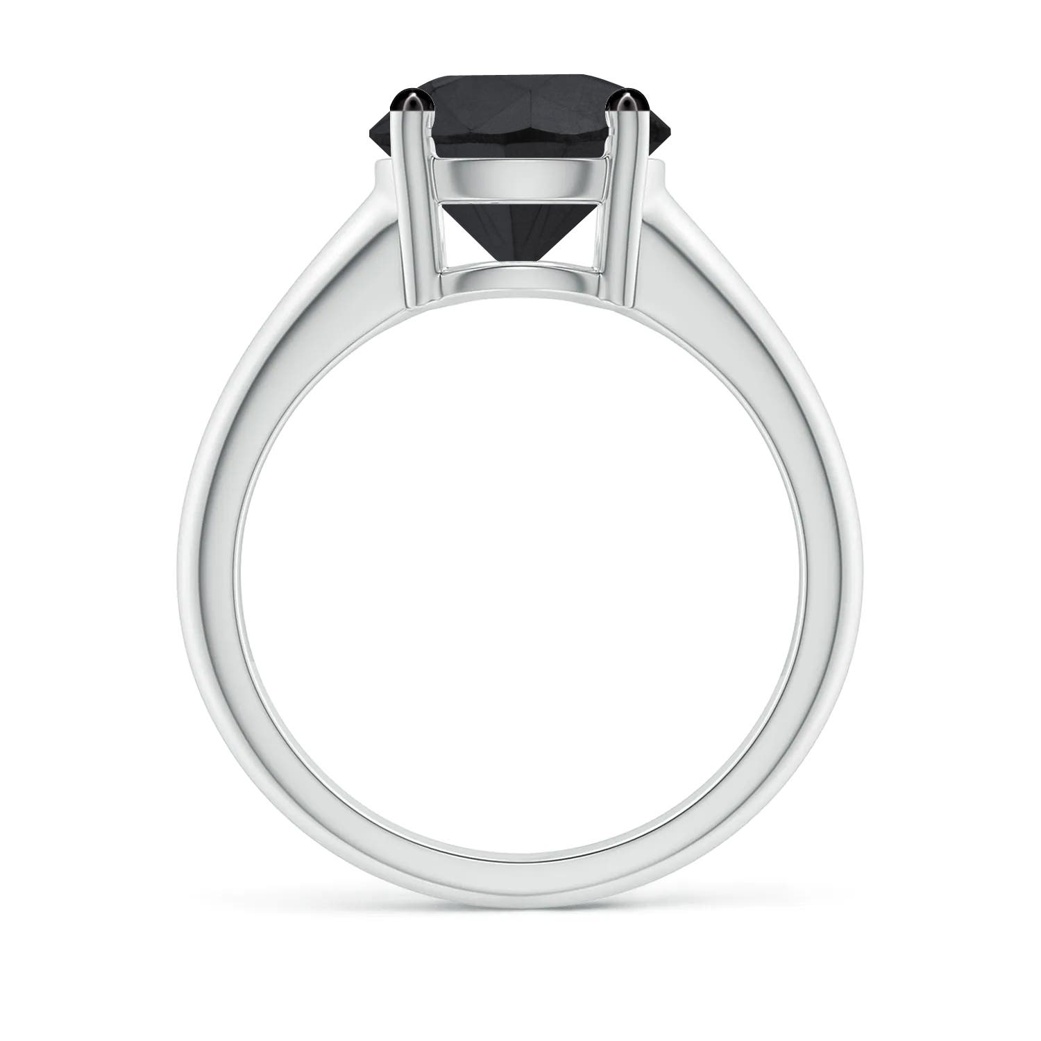 9.2mm AA Round Black Diamond Solitaire Engagement Ring in P950 Platinum - side 2