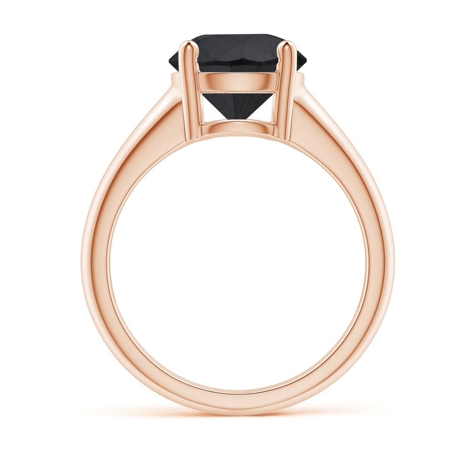 9.2mm AA Round Black Diamond Solitaire Engagement Ring in Rose Gold side 199