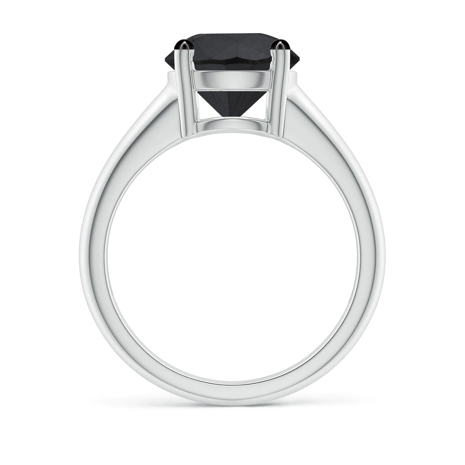 9.2mm AA Round Black Diamond Solitaire Engagement Ring in White Gold side 199