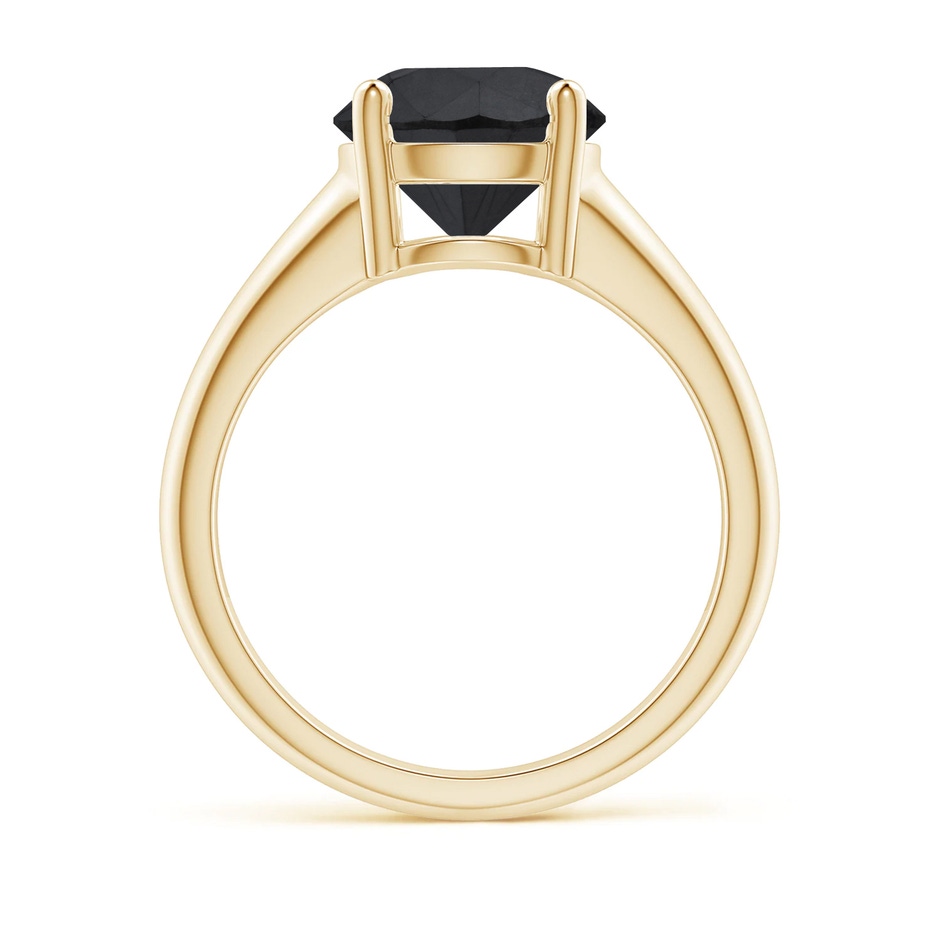 9.2mm AA Round Black Diamond Solitaire Engagement Ring in Yellow Gold side 199
