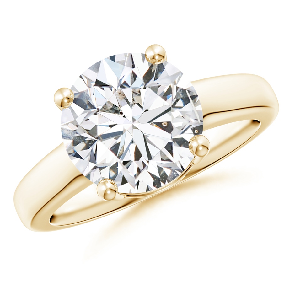 10.1mm HSI2 Round Diamond Solitaire Engagement Ring in Yellow Gold 