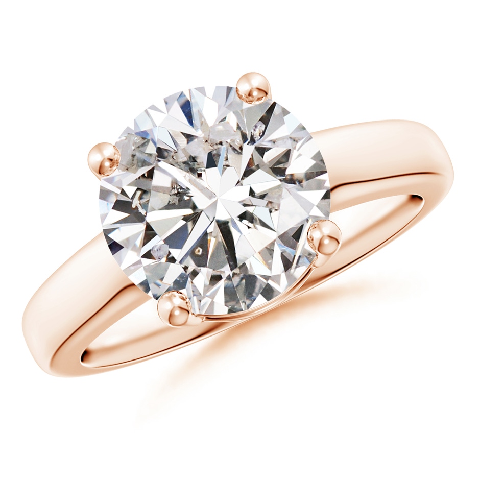 10.1mm IJI1I2 Round Diamond Solitaire Engagement Ring in Rose Gold 