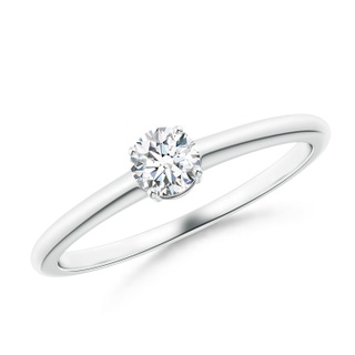 4mm GVS2 Round Diamond Solitaire Engagement Ring in S999 Silver