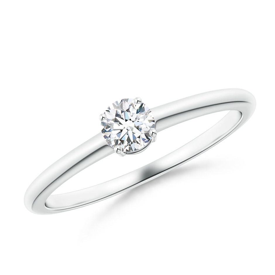 4mm GVS2 Round Diamond Solitaire Engagement Ring in White Gold 