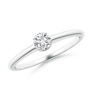 4mm HSI2 Round Diamond Solitaire Engagement Ring in S999 Silver