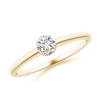 4mm HSI2 Round Diamond Solitaire Engagement Ring in Yellow Gold