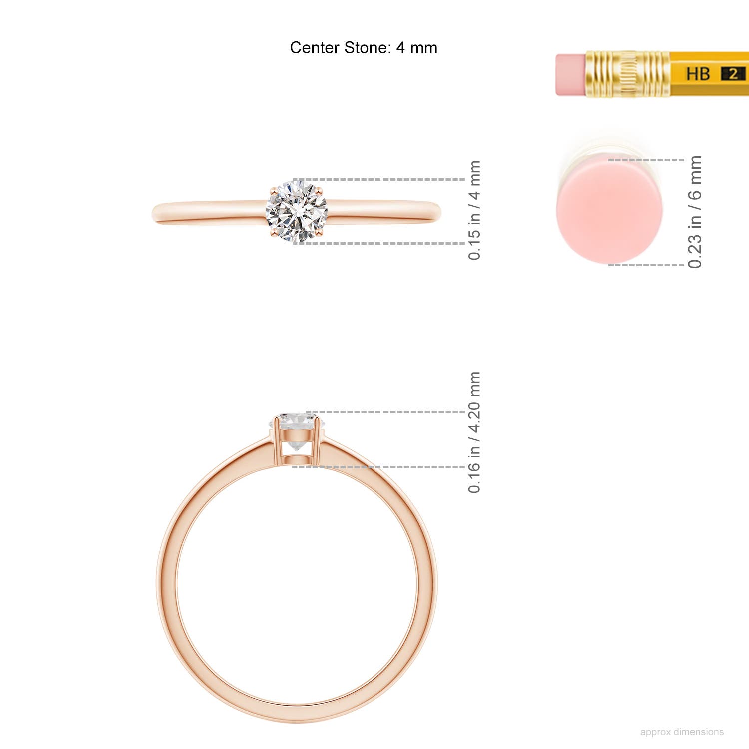 I-J, I1-I2 / 0.23 CT / 14 KT Rose Gold