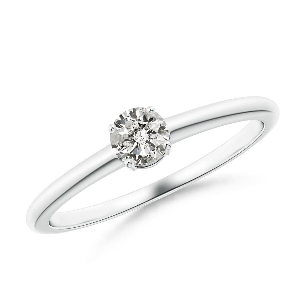 4mm KI3 Round Diamond Solitaire Engagement Ring in S999 Silver