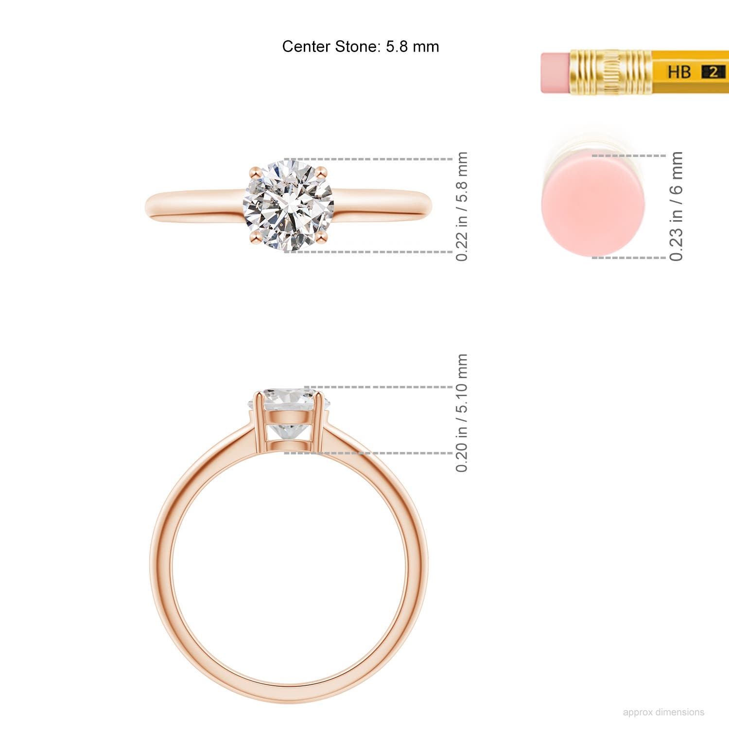 I-J, I1-I2 / 0.72 CT / 14 KT Rose Gold