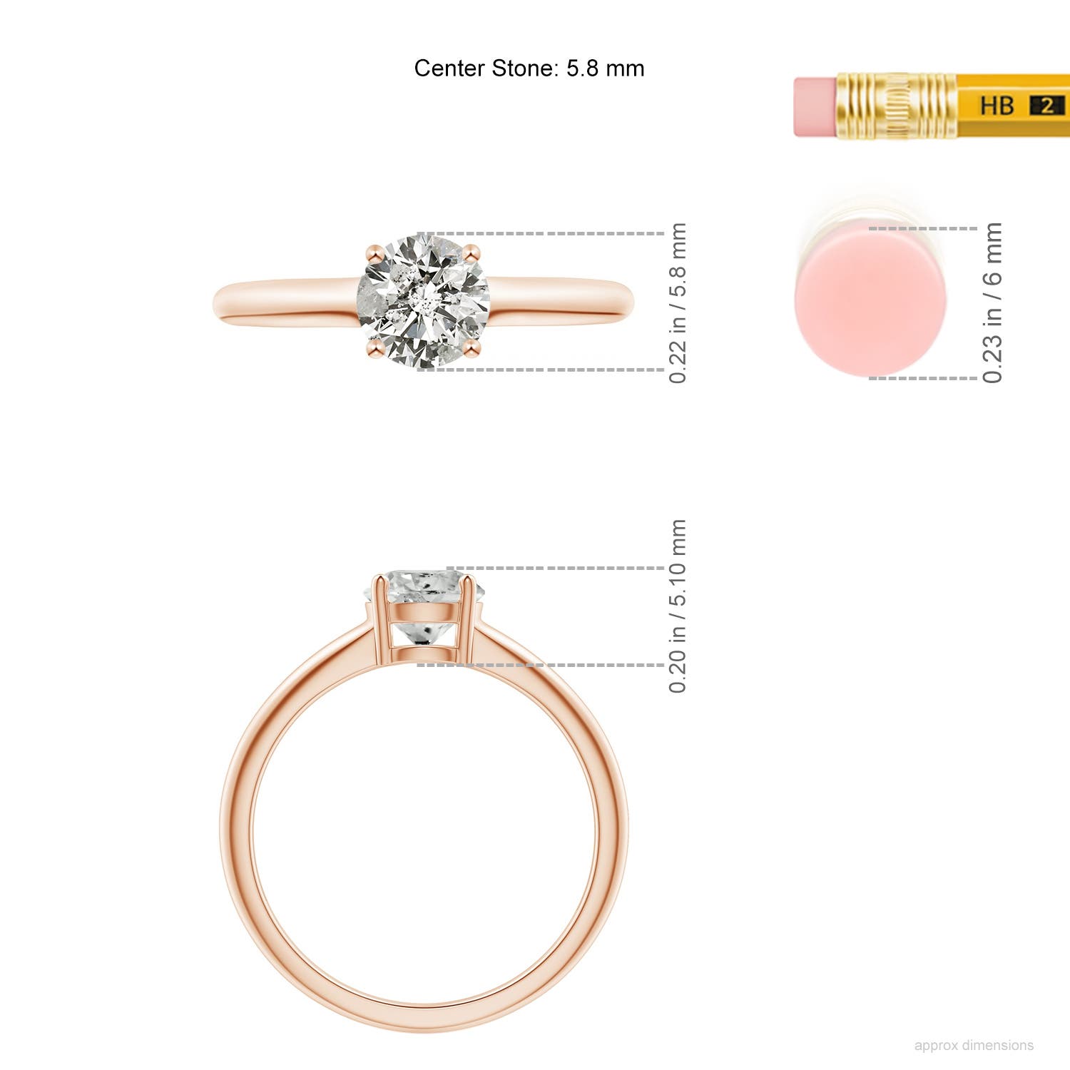 K, I3 / 0.72 CT / 14 KT Rose Gold