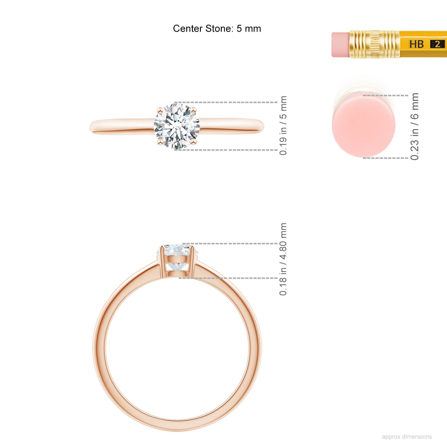 G, VS2 / 0.47 CT / 14 KT Rose Gold