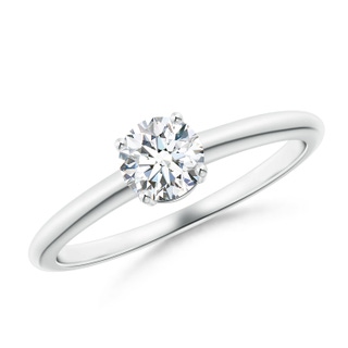 5mm GVS2 Round Diamond Solitaire Engagement Ring in White Gold