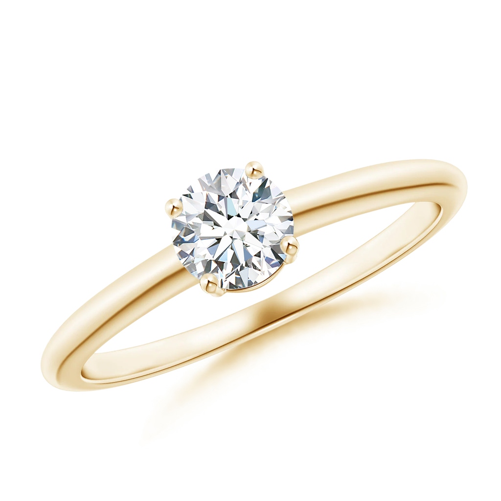 5mm GVS2 Round Diamond Solitaire Engagement Ring in Yellow Gold