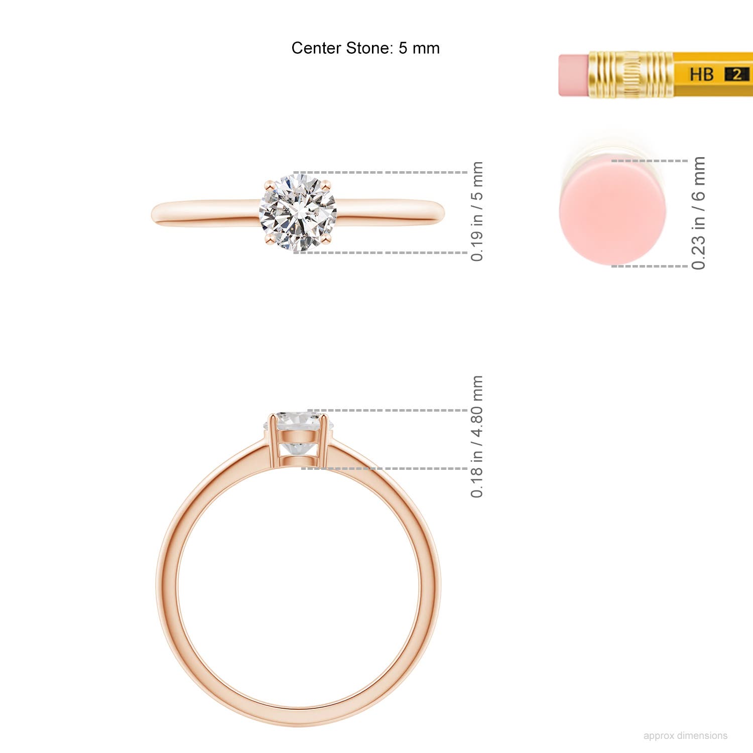 I-J, I1-I2 / 0.47 CT / 14 KT Rose Gold