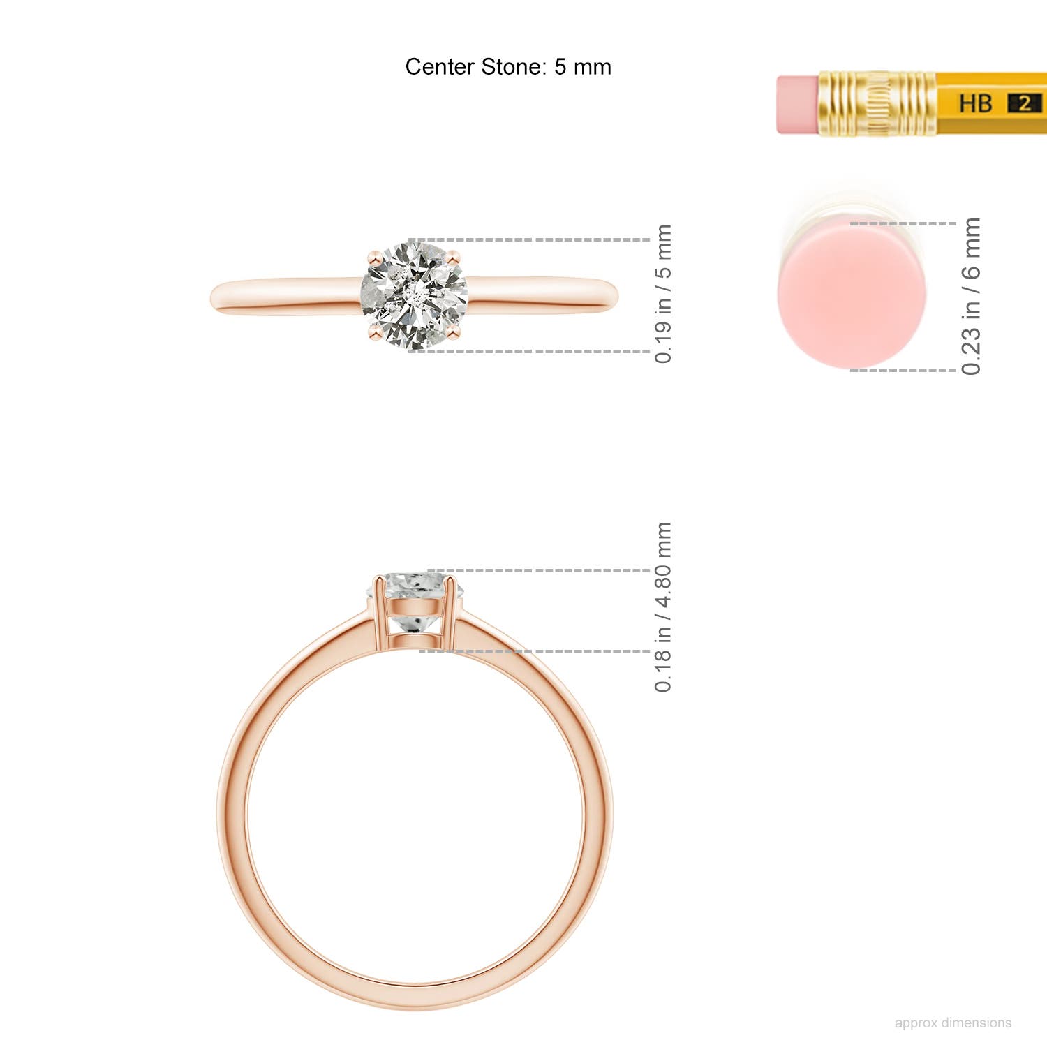 K, I3 / 0.47 CT / 14 KT Rose Gold