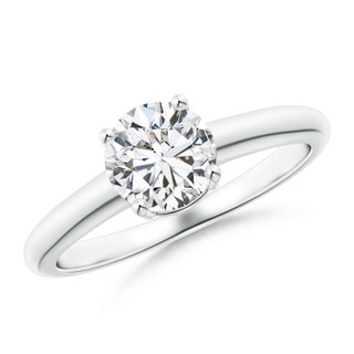 6.4mm HSI2 Round Diamond Solitaire Engagement Ring in S999 Silver