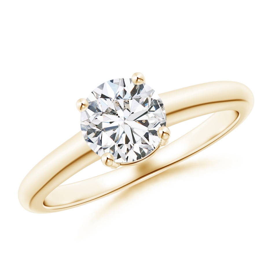 6.4mm HSI2 Round Diamond Solitaire Engagement Ring in Yellow Gold 