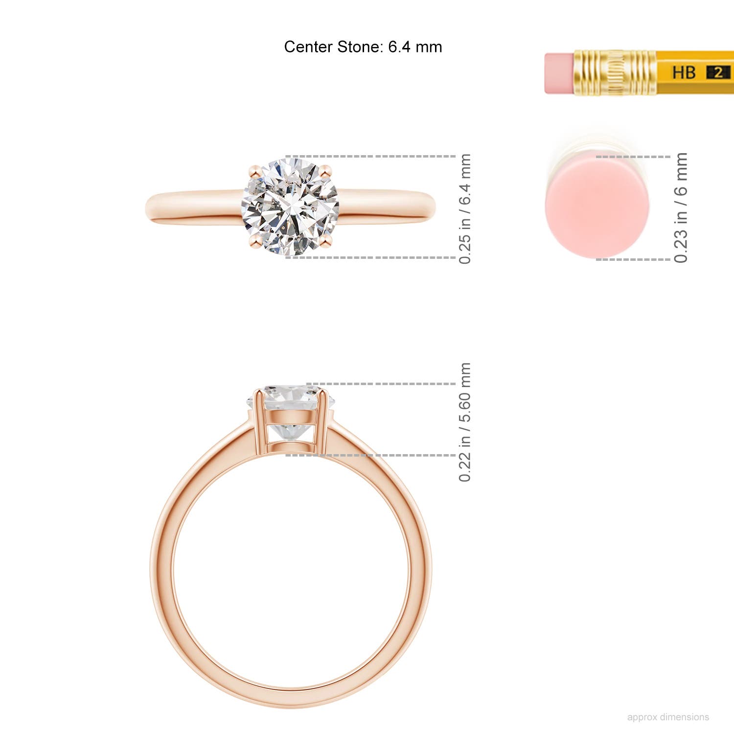 I-J, I1-I2 / 1 CT / 14 KT Rose Gold