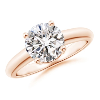 8mm IJI1I2 Round Diamond Solitaire Engagement Ring in 9K Rose Gold