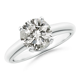 8mm KI3 Round Diamond Solitaire Engagement Ring in S999 Silver