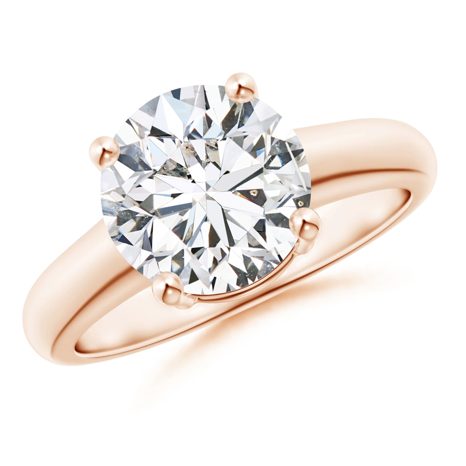 9.2mm HSI2 Round Diamond Solitaire Engagement Ring in Rose Gold 