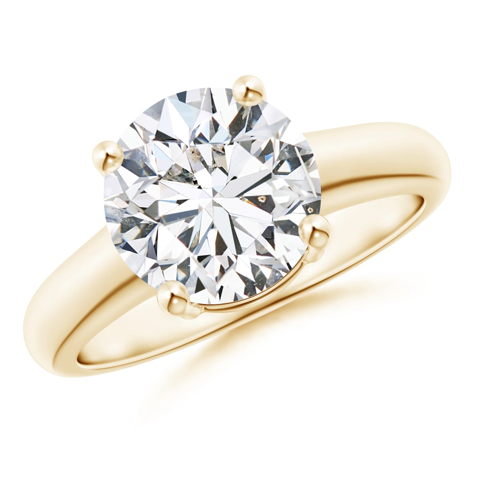 9.2mm HSI2 Round Diamond Solitaire Engagement Ring in Yellow Gold 