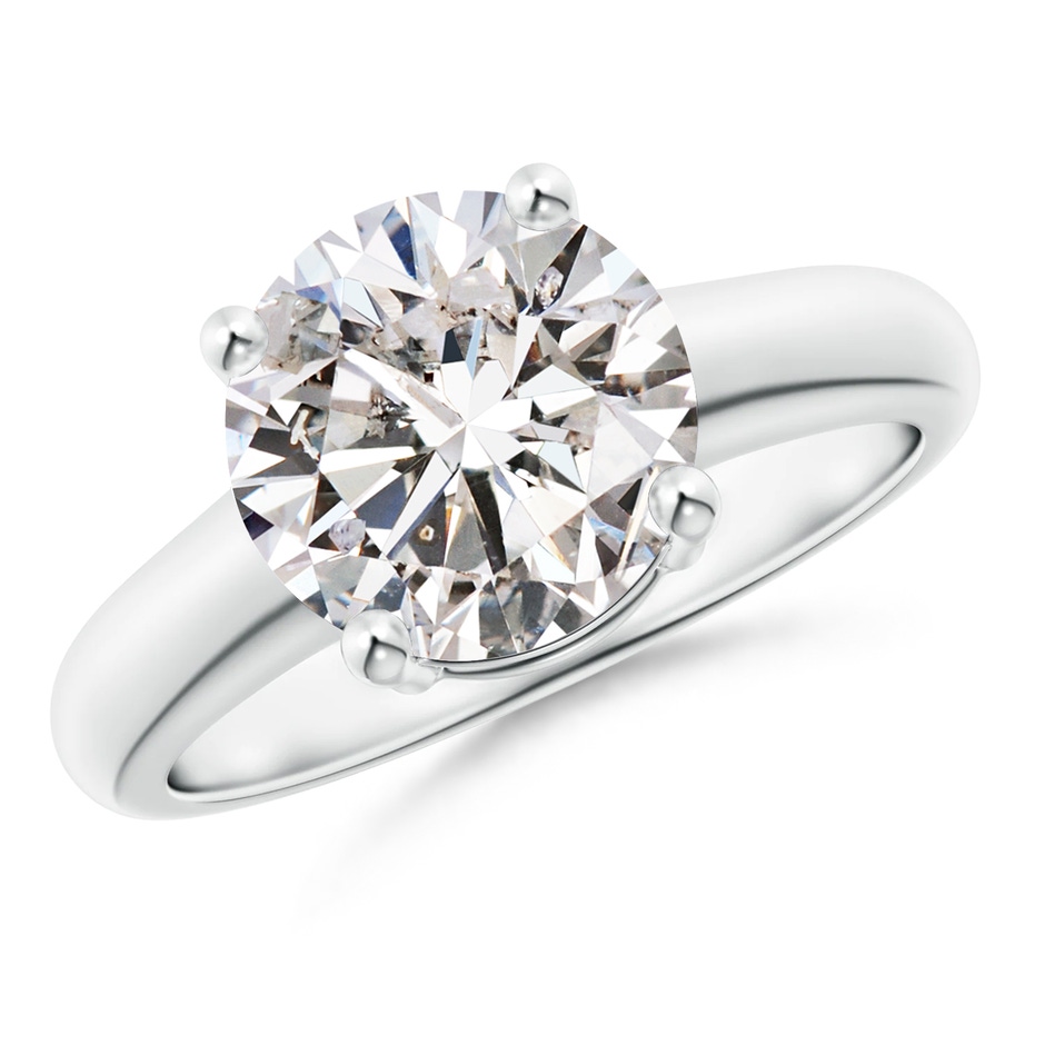 9.2mm IJI1I2 Round Diamond Solitaire Engagement Ring in White Gold 