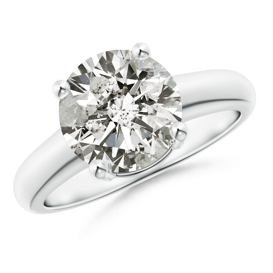9.2mm KI3 Round Diamond Solitaire Engagement Ring in White Gold 