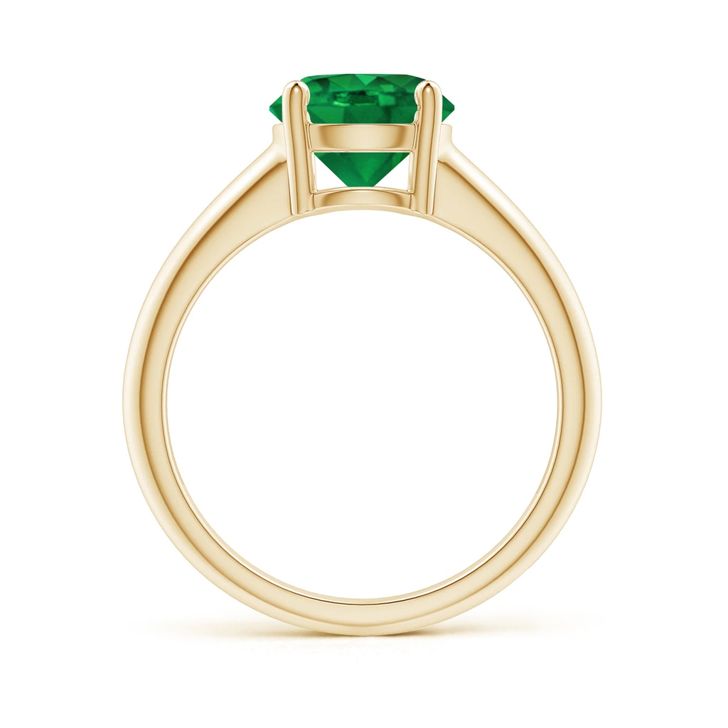 8mm AAA Round Emerald Solitaire Engagement Ring in Yellow Gold Side 199