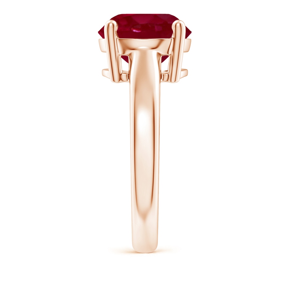 10mm AA Round Ruby Solitaire Engagement Ring in Rose Gold side 299
