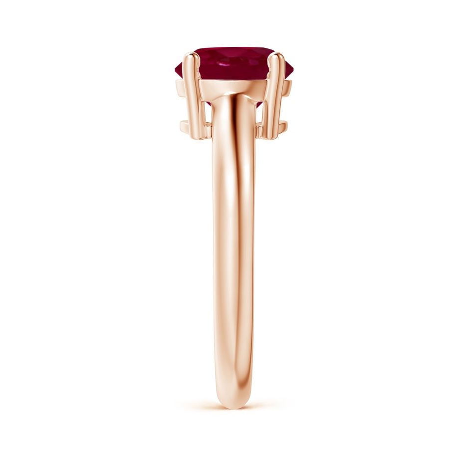 8mm A Round Ruby Solitaire Engagement Ring in Rose Gold side 299
