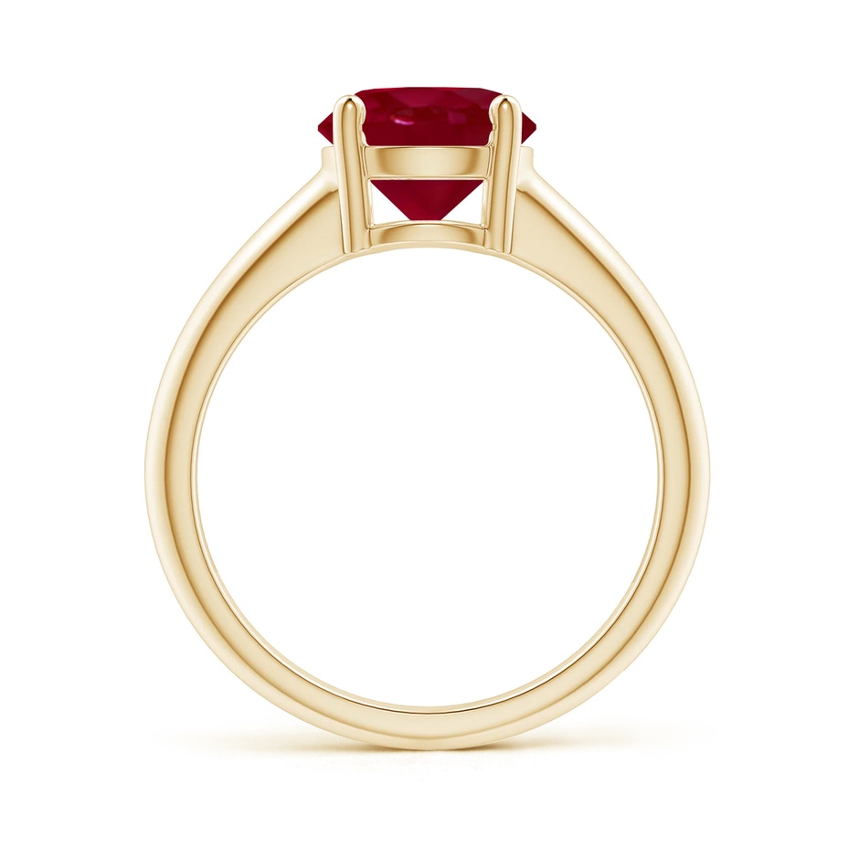 8mm AA Round Ruby Solitaire Engagement Ring in Yellow Gold side 199