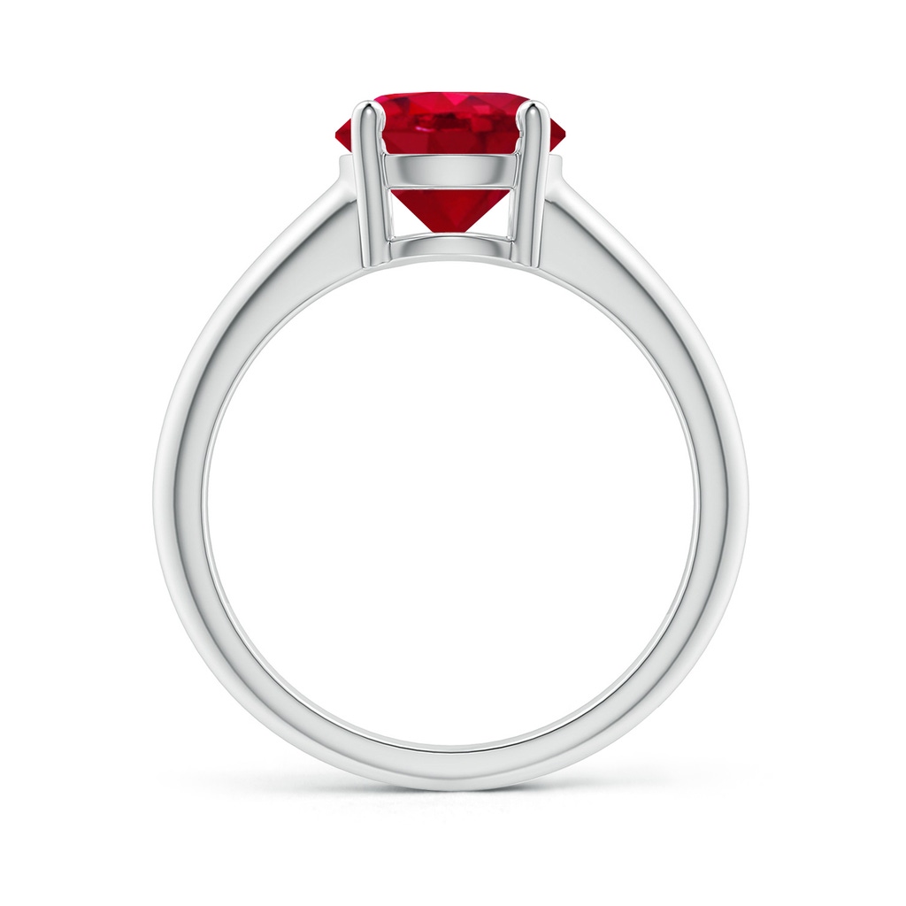 8mm AAA Round Ruby Solitaire Engagement Ring in White Gold - side 199
