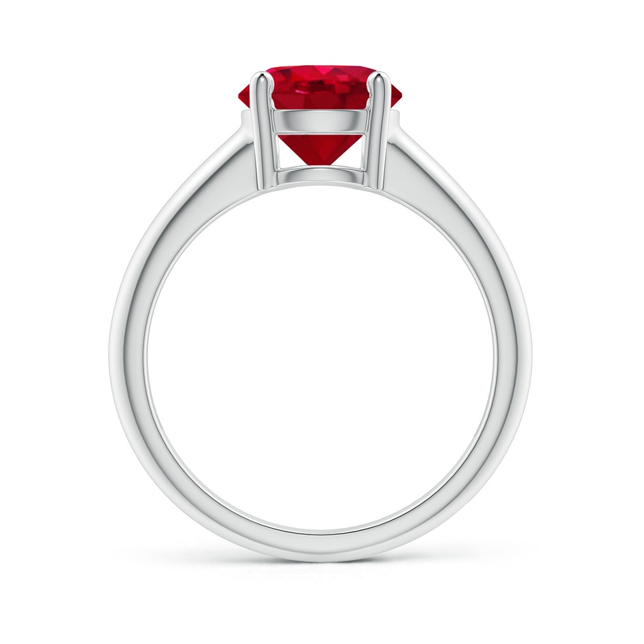 8mm AAA Round Ruby Solitaire Engagement Ring in White Gold side 199