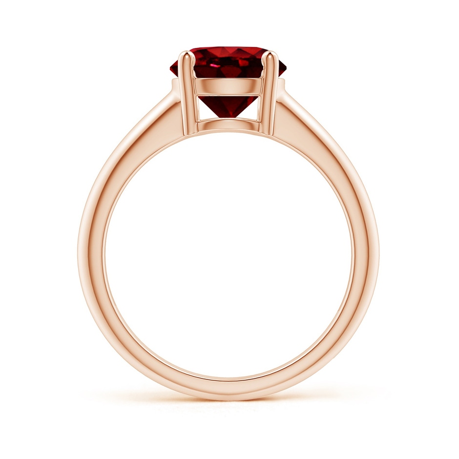 8mm AAAA Round Ruby Solitaire Engagement Ring in Rose Gold side 199