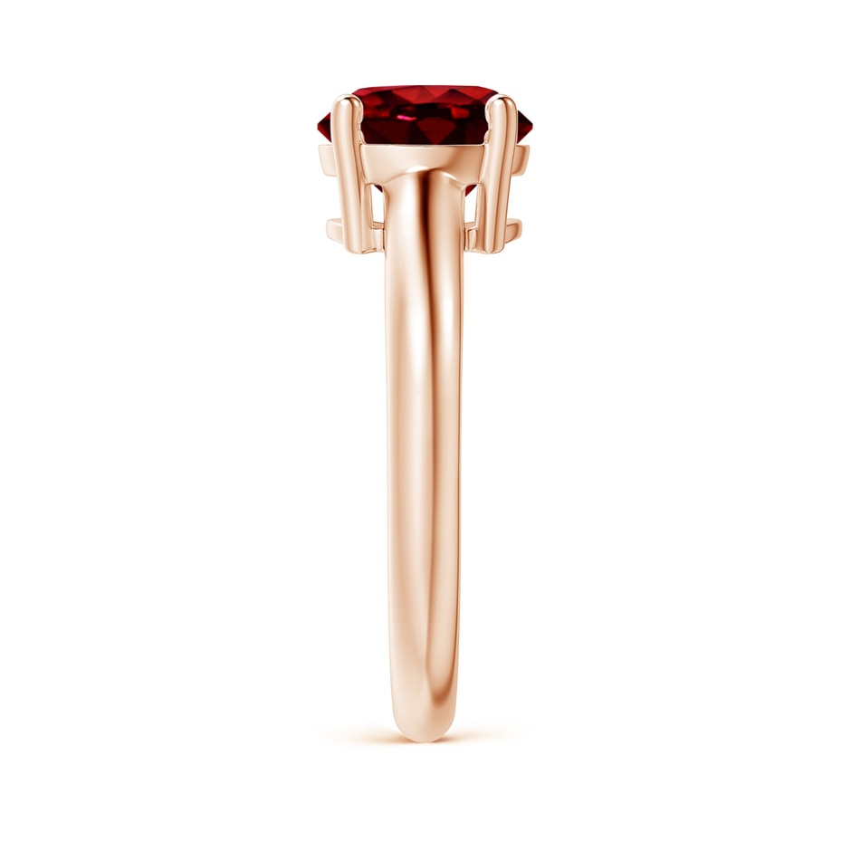 8mm AAAA Round Ruby Solitaire Engagement Ring in Rose Gold side 299