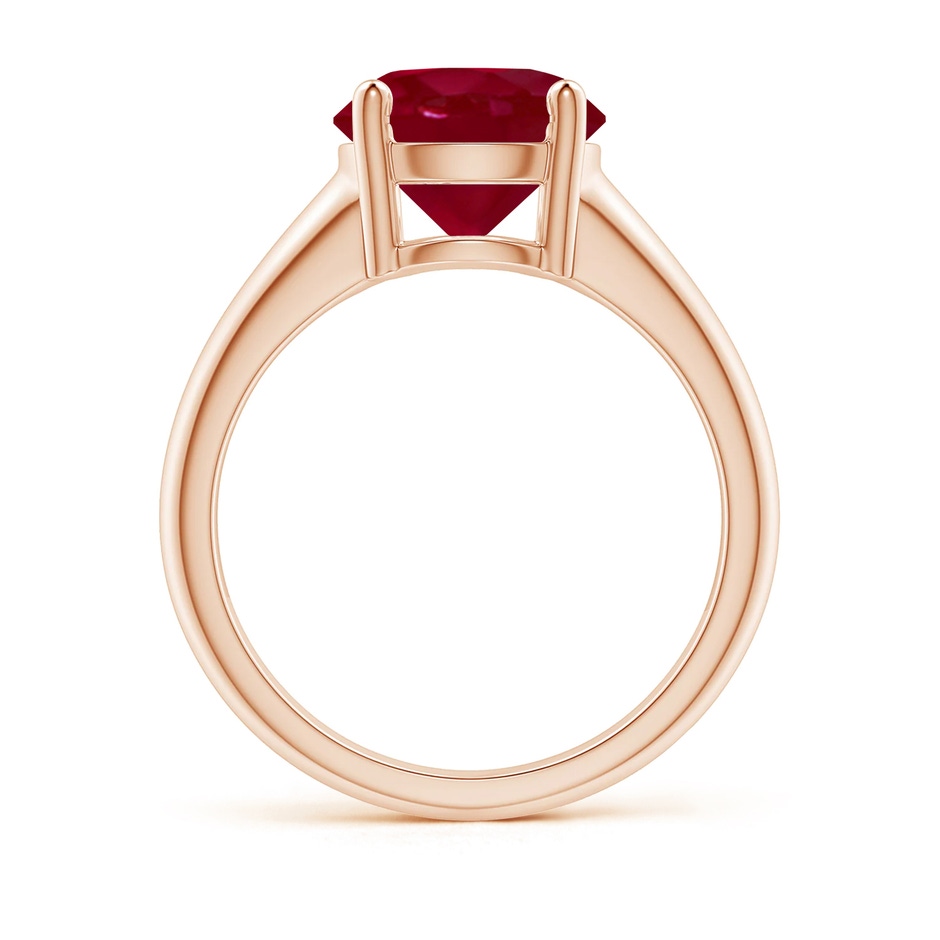 9mm AA Round Ruby Solitaire Engagement Ring in Rose Gold side 199