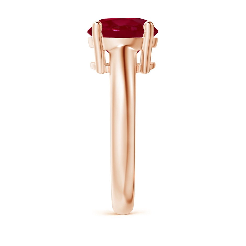 9mm AA Round Ruby Solitaire Engagement Ring in Rose Gold side 299